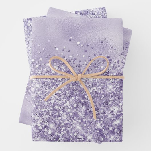 Lila Glitzy Glitzer            Geschenkpapier Set (Beispiel)