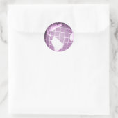 Lila Globe Runder Aufkleber (Tasche)