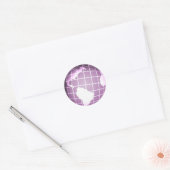 Lila Globe Runder Aufkleber (Umschlag)