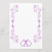 Lila Glocken-Scrollwork-Hochzeit Menükarte (Rückseite)