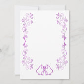 Lila Glocken-Scrollwork-Hochzeit Save The Date (Rückseite)