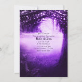 Lila Glockenwald & String Lights Sweet 16 Party Einladung (Rückseite)