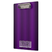 Lila Gloss Shine Elegante Chic Glam Personalisiert Klemmbrett (Links)