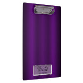 Lila Gloss Shine Elegante Chic Glam Personalisiert Klemmbrett (Rechts)