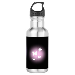 ✨ Lila Glow & Butterflies 18oz Edelstahlflasche