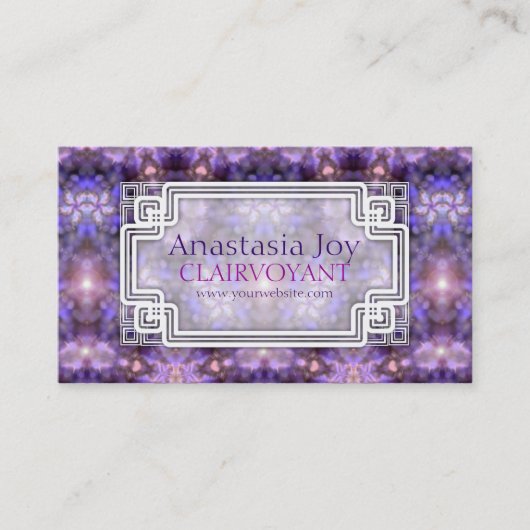 Lila Glow Energy Visionary Art Business Cards Visitenkarte (Vorderseite)