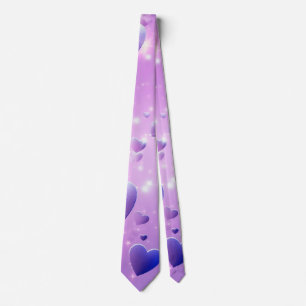 Lila Glow Heart Neck Tie Krawatte