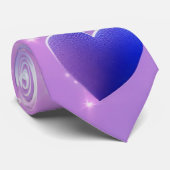 Lila Glow Heart Neck Tie Krawatte (Gerollt)