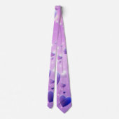 Lila Glow Heart Neck Tie Krawatte (Rückseite)