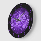 Lila Glow Musiknoten Wall Clock Große Wanduhr (Winkel)