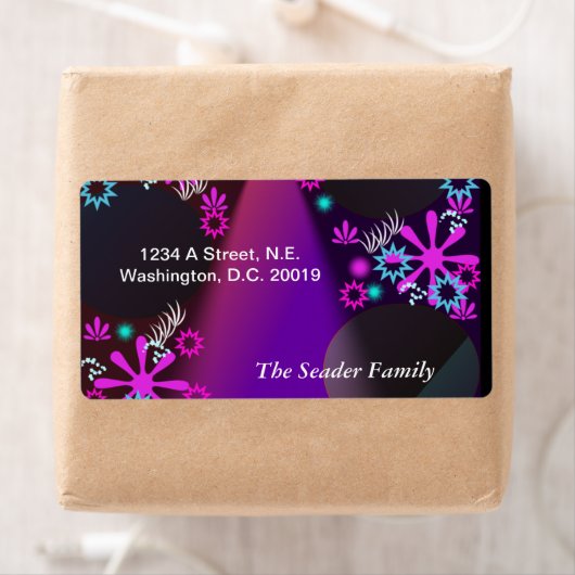 Lila Glow Personalisierte Rücksendeadresse (Insitu)