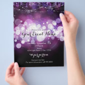 Lila Glow Sparkle Lights Glam Party Event Flyer (Hand)