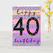 Lila Glück 40. Geburtstag Karte (Gelbe Blume)