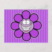 Lila glückliche Blumen-Schraubenzieher-Grafik Postkarte (Vorderseite)