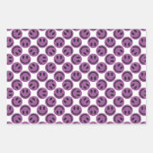 Lila, glückliche Streifen und Polka Dot Geschenkpapier Set (Vorderseite)