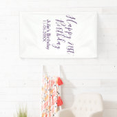 Lila glücklicher 21. Geburtstagsname Schlüsselanhä Banner (Insitu)