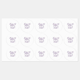 Lila glücklicher 21. Geburtstagsname Schlüsselanhä Etiketten