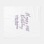 Lila glücklicher 21. Geburtstagsname Schlüsselanhä Fleecedecke (Vorderseite (Horizontal))