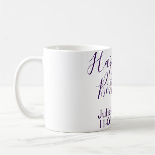 Lila glücklicher 21. Geburtstagsname Schlüsselanhä Kaffeetasse