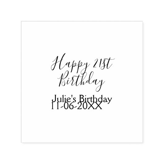 Lila glücklicher 21. Geburtstagsname Schlüsselanhä Permastempel (Design)