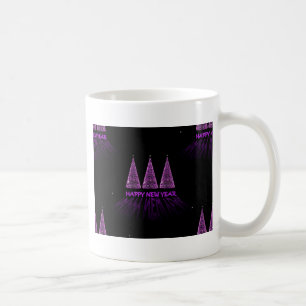 lila glückliches neues Jahr Kaffeetasse
