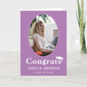 Lila Glückwunsch Graduate Foto Abschluss Card Karte (Vorderseite)