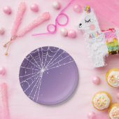 Lila glühende Diamantenspinne Pappteller (Party)