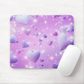Lila-glühendes-Herz-Mauspad Mousepad (Mit Mouse)