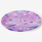 Lila Glühherz Pappteller (Schrägansicht)