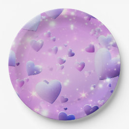 Lila Glühherz Pappteller