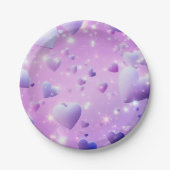 Lila Glühherz Pappteller (Vorderseite)