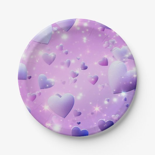 Lila Glühherz Pappteller (Vorderseite)