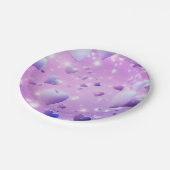 Lila Glühherz Pappteller (Schrägansicht)