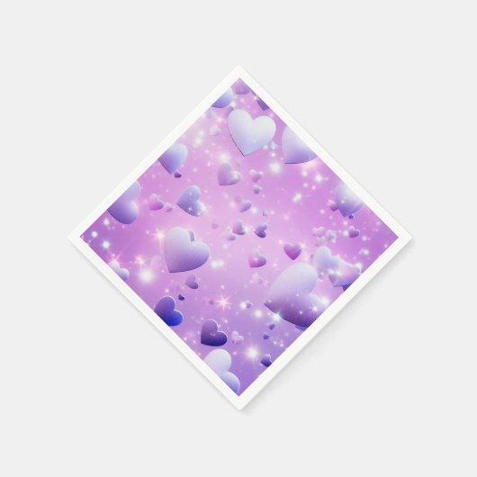 Lila Glühherz Serviette (Ecke)