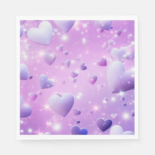 Lila Glühherz Serviette (Vorderseite)