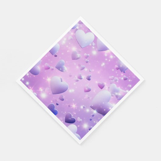 Lila Glühherz Serviette (Ecke)