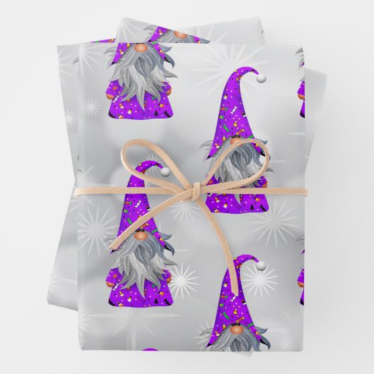 Lila Gnome Geschenkpapier Set (Beispiel)