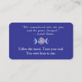 Lila Goddess-Visitenkarte Visitenkarte (Rückseite)