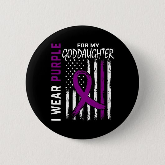 Lila Godtochter Bauchspeicheldrüsenkrebs Button (Vorderseite)