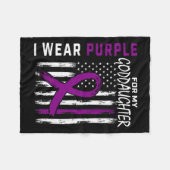 Lila Godtochter Bauchspeicheldrüsenkrebs Fleecedecke (Vorderseite (Horizontal))