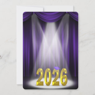 Lila & Gold 2025 Abschluss in Spotlight Einladung