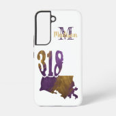 Lila Gold 318 Area Code Louisiana Anfangsname Samsung Galaxy Hülle (Rückseite)