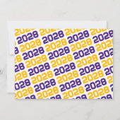 Lila & Gold 3 Foto Abschluss Einladung (Rückseite)