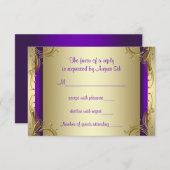 Lila Gold 50. Hochzeitliches Jubiläum Party UAWG RSVP Karte (Vorne/Hinten)