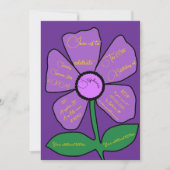 Lila & Gold 60. Geburtstag Einfache Doodle-Blume Einladung (Vorderseite)