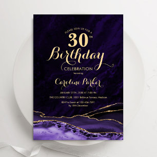 Lila Gold ab 30. Geburtstag Einladung