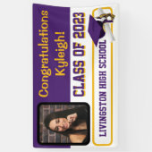 Lila & Gold Abschluss Banner (Vertikal)