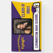 Lila & Gold Abschluss Banner (Vertikal)