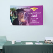 Lila Gold Abschluss Custom Foto Class of 2025 Banner (Messeveranstaltung)