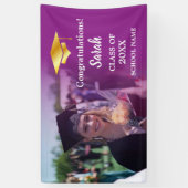 Lila Gold Abschluss Custom Foto Class of 2025 Banner (Vertikal)